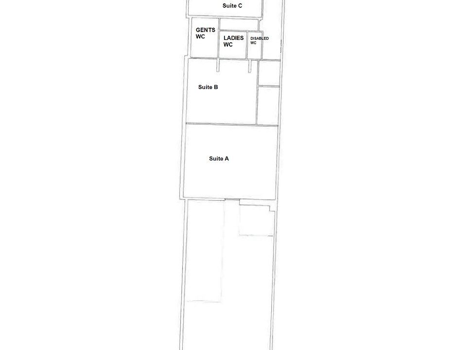 layout of Suite D and 2 parking spaces